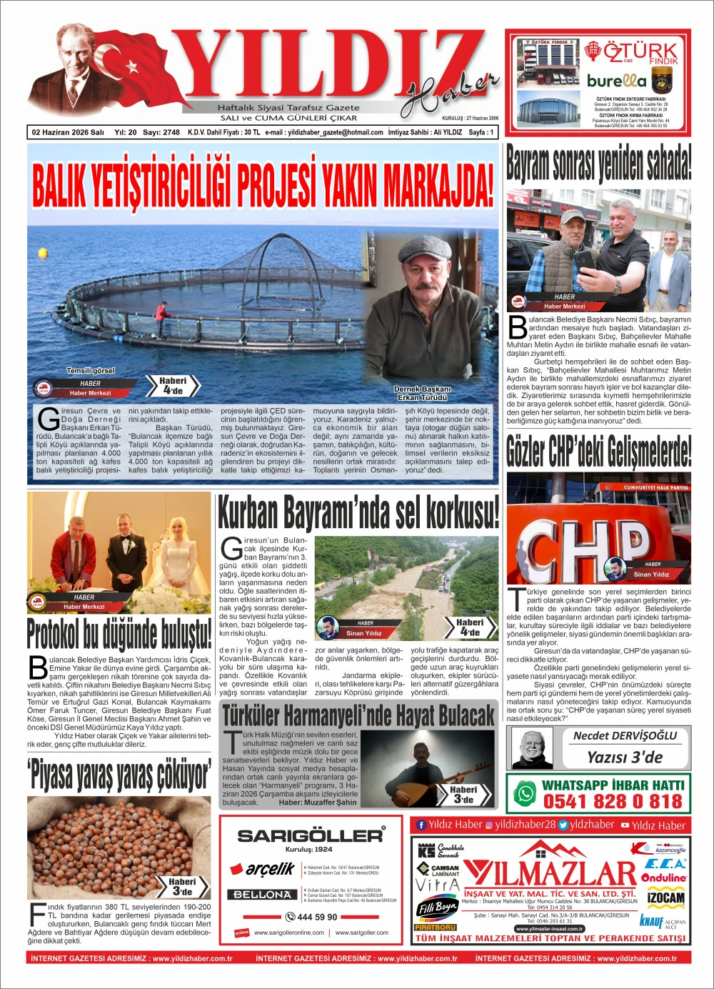 02 HAZİRAN 2026 SALI