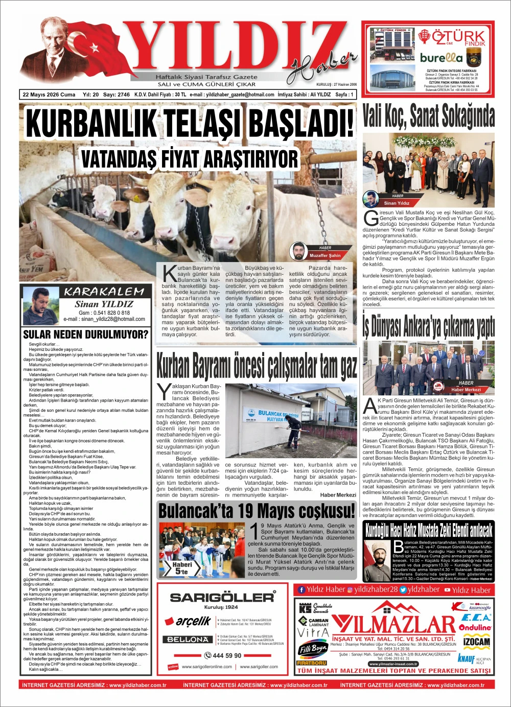 22 MAYIS 2026 CUMA