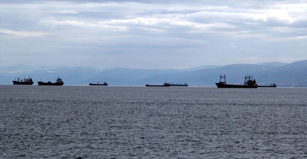 Karadeniz'in o ilinde fırtına nedeniyle yük gemileri doğal limana sığındı