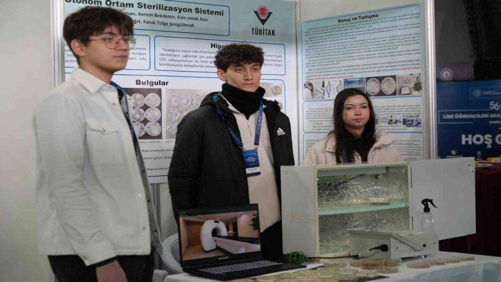 Lise öğrencileri kapalı ortamları sterilize edecek cihaz ve odun külünden sirke üretti