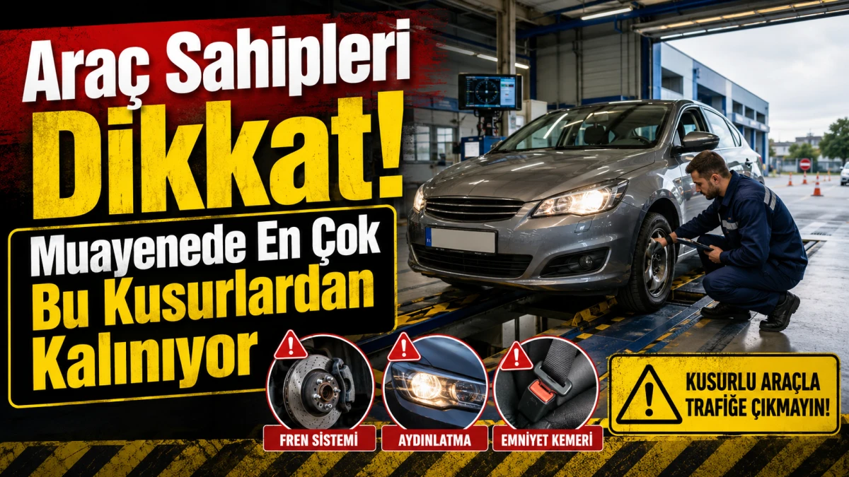 Ara&ccedil; Sahipleri Dikkat! Muayenede En &Ccedil;ok Bu Kusurlardan Kalınıyor