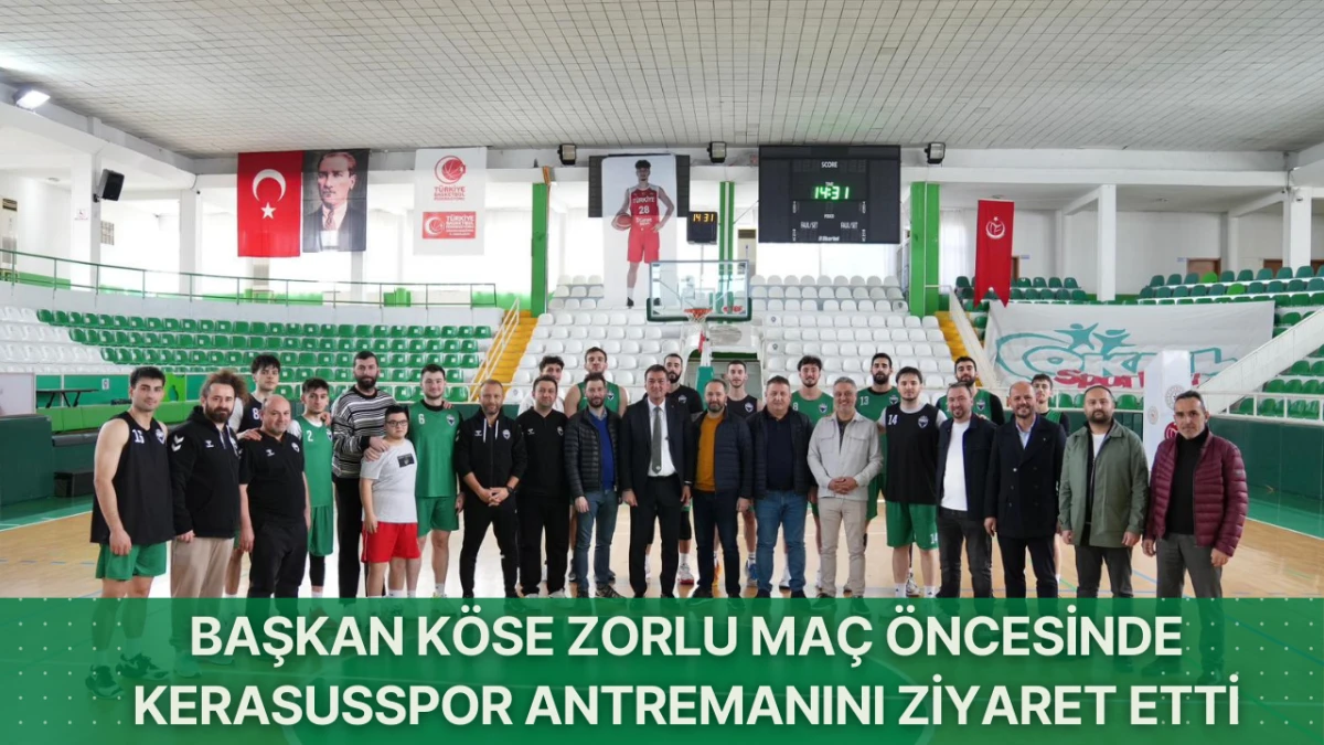 Başkan K&ouml;se Zorlu Ma&ccedil; &Ouml;ncesinde Kerasusspor Antremanını Ziyaret Etti