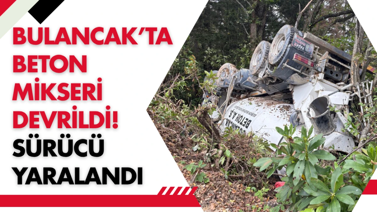 Bulancak’ta Beton Mikseri Devrildi! Sürücü Yaralandı
