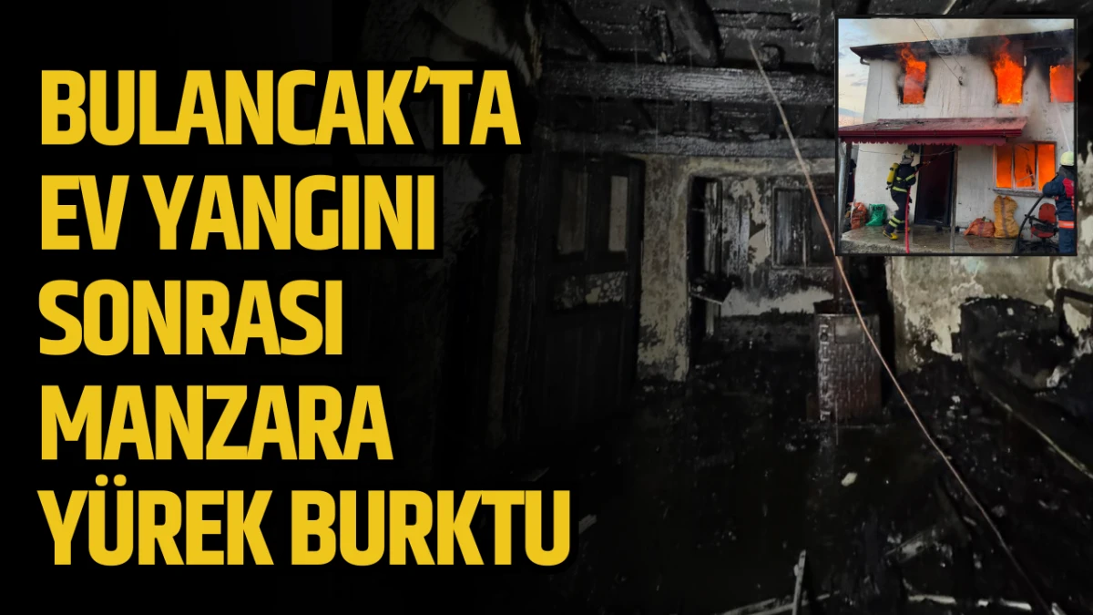 Bulancak&rsquo;ta Ev Yangını Sonrası Geriye Kalan Manzara Y&uuml;rek Burktu