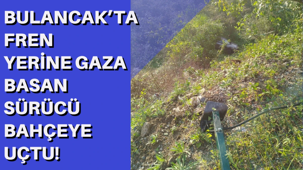 Bulancak’ta Fren Yerine Gaza Basan Sürücü Bahçeye Uçtu!