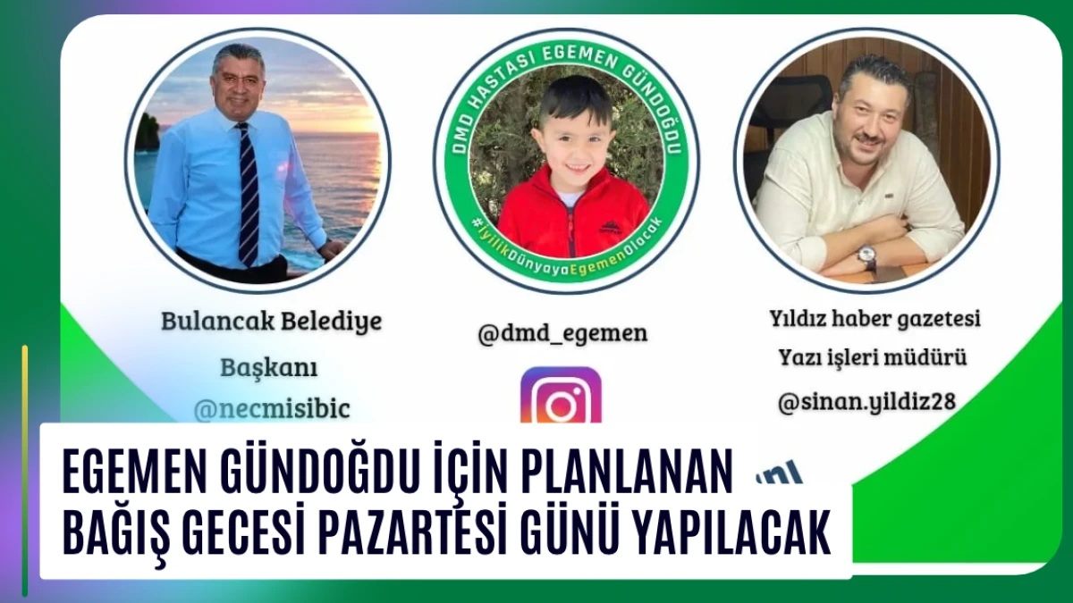 Egemen Gündoğdu İçin Planlanan Bağış Gecesi Pazartesi Günü Yapılacak