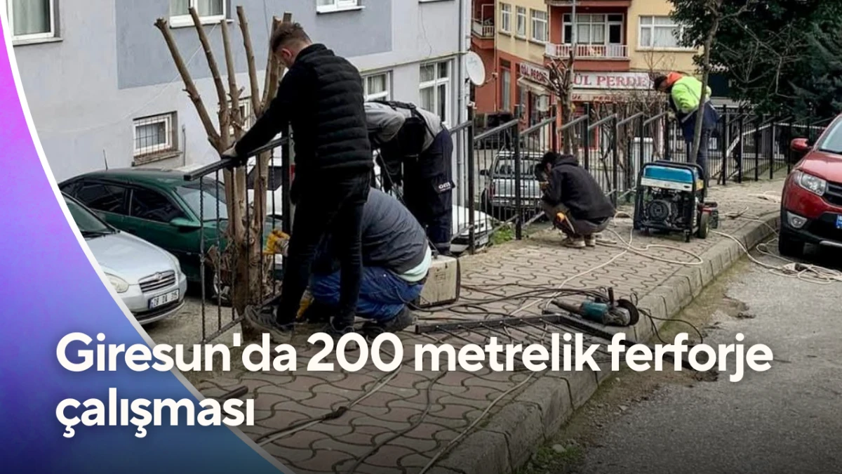 Giresun'da 200 metrelik ferforje &ccedil;alışması