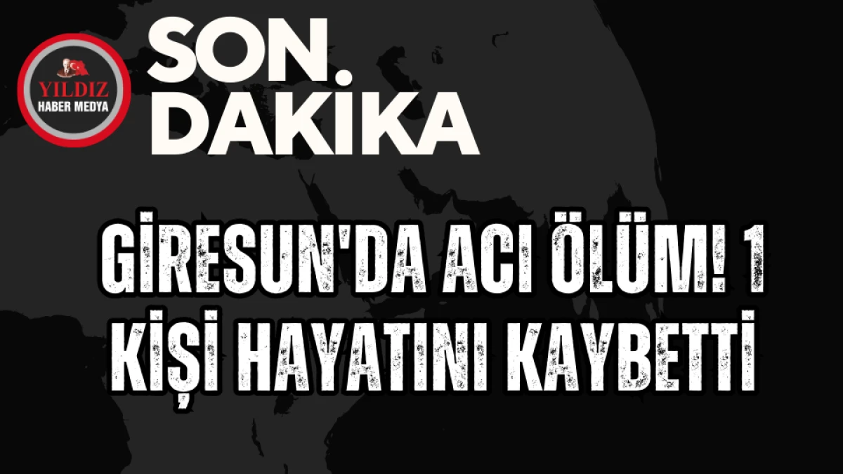 Giresun'da acı ölüm! 1 kişi hayatını kaybetti