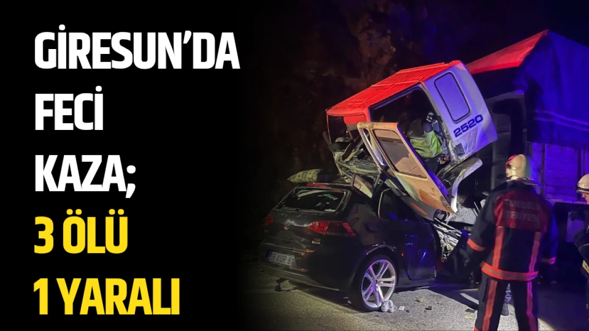 Giresun'da feci kaza; 3 &ouml;l&uuml; 1 yaralı