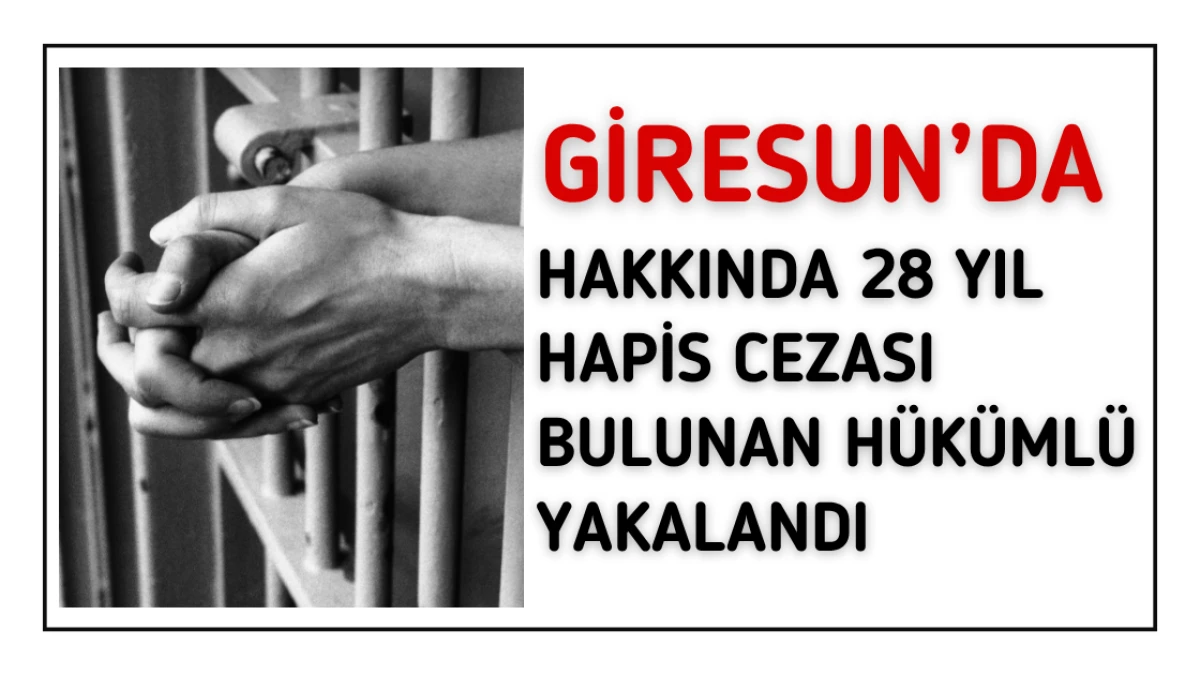 Giresun'da hakkında 28 yıl hapis cezası bulunan hükümlü yakalandı
