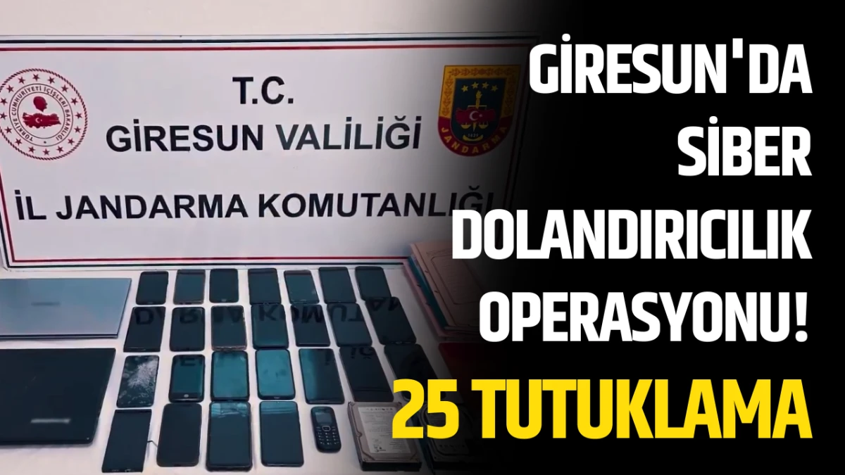 Giresun'da siber dolandırıcılık operasyonu! 25 tutuklama