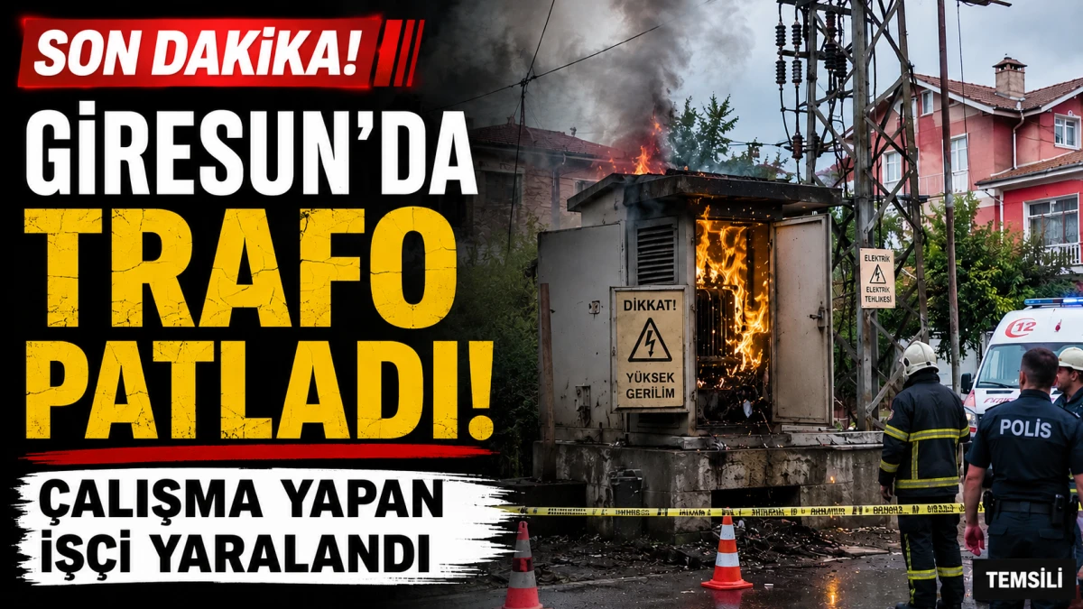 Giresun&rsquo;da trafo patladı! &Ccedil;alışma Yapan İş&ccedil;i Yaralandı